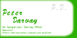 peter darvay business card